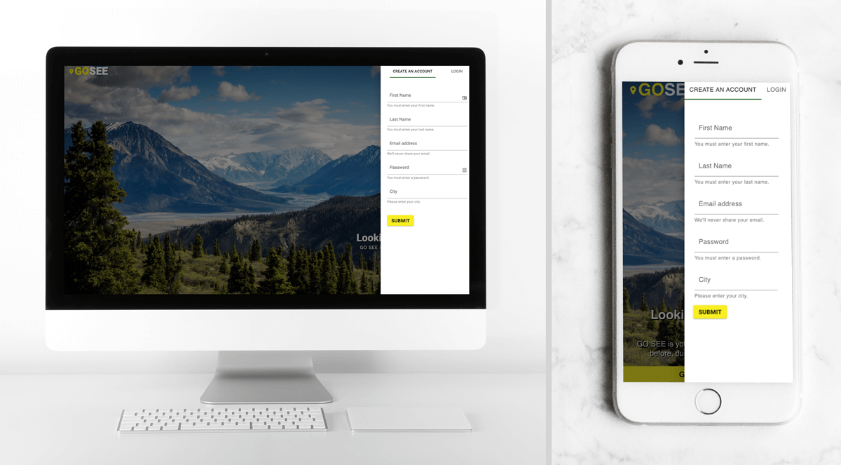 GoSee Login page